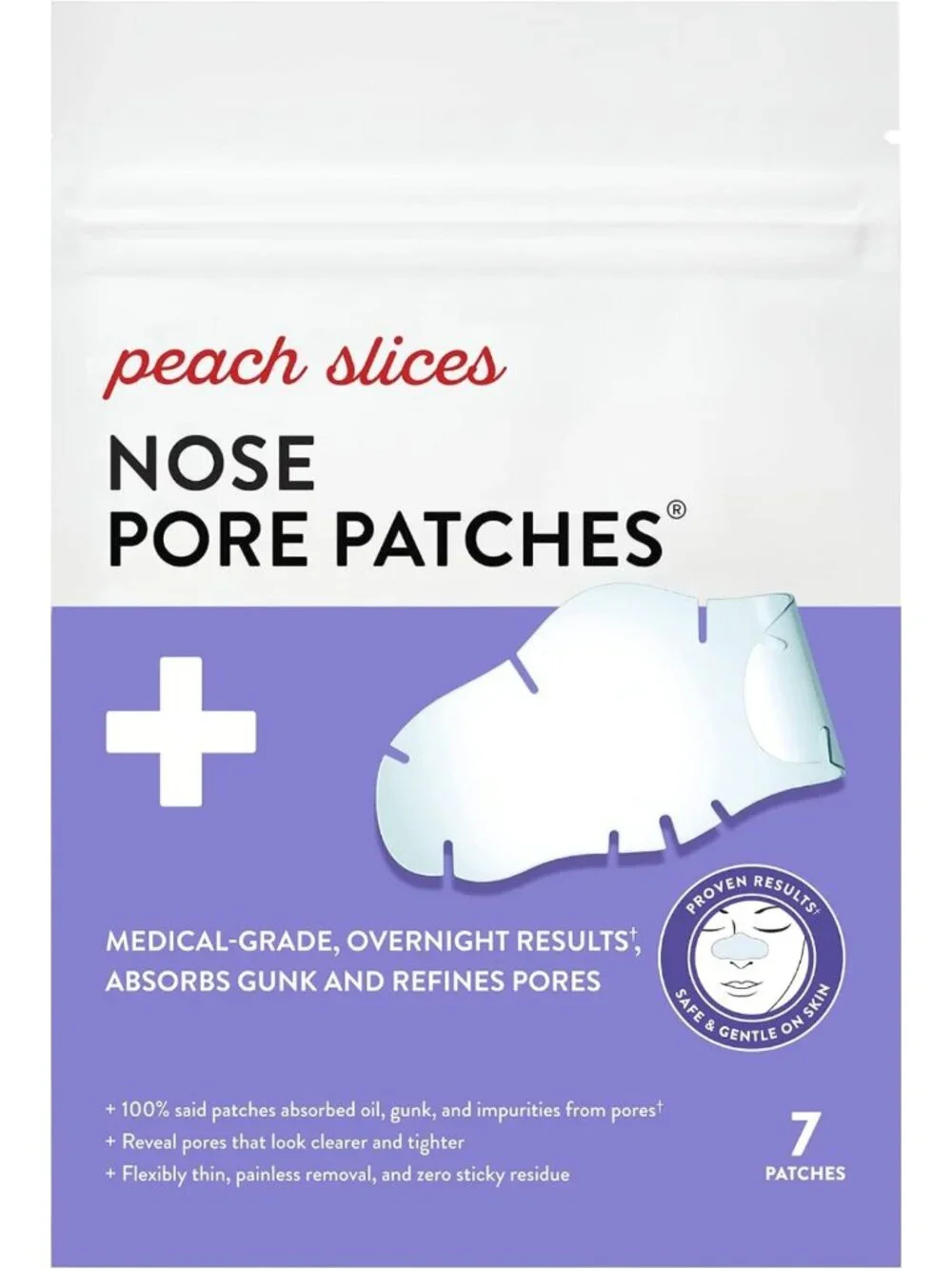 Overnight Blackhead Remover Nose Pore Patches - Vegan Hydrocolloid Strips, 7 ct